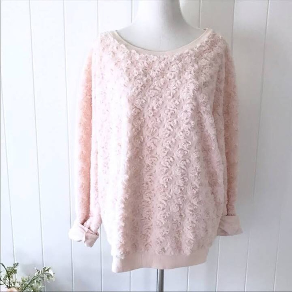 Pink fuzzy sweater